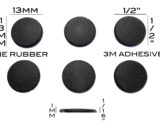 VATH Self Adhesive Silicone Rubber Feet 13mm(L) x 13mm(W) x 1mm(H) 6pcs [RB287]
