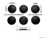 VATH Self Adhesive Silicone Rubber Feet 18mm(L) x 18mm(W) x 2.1mm(H) 6pcs [RB290]