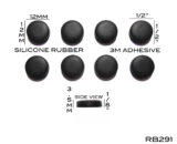 VATH Self Adhesive Silicone Rubber Feet 12mm(L) x 12mm(W) x 3.5mm(H) 8pcs [RB291]