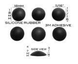 VATH Self Adhesive Silicone Rubber Feet 18mm(L) x 18mm(W) x 4.7mm(H) 6pcs [RB293]