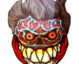 VATH Spitfire Flame Head Elvis sticker 60mmW x 80mmH / 3 1/8"H x 2 3/8"W [C64]