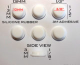 VATH Self Adhesive Silicone Rubber Feet 13mm(L) x13mm(W) x 3mm(H) 6pcs [RB296]