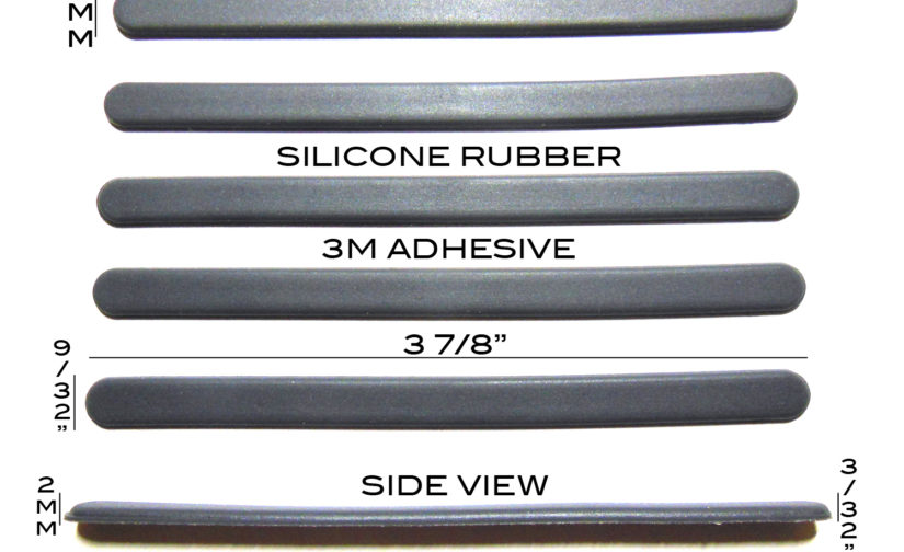 VATH Silicone Rubber Feet (Grey) 98mm(L) x 7mm(W) x 2mm(H) 5pcs Self Adhesive [RB297]