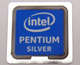 Intel Pentium Silver Sticker 14 x 14mm / 9/16" x 9/16" [1081]